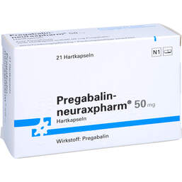 Abbildung: Pregabalin neuraxpharm 50 mg Hartkapseln 21 St, Hartkapseln PZN 11031357