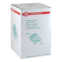 Abbildung: Kompressen steril 10x10 cm 8fach 15X10 St, Kompressen PZN 11046672