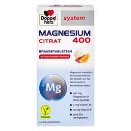 Abbildung: Doppelherz system Magnesium 400 Citrat Brausetabletten Brausetabletten, 24 St PZN 11047269