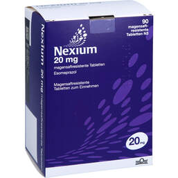 Abbildung: Nexium 20 mg magensaftresistente Tabletten 90 St, Tabletten magensaftresistent PZN 11048719