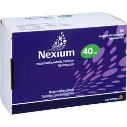 Abbildung: Nexium 40 mg magensaftresistente Tabletten 90 St, Tabletten magensaftresistent PZN 11048731