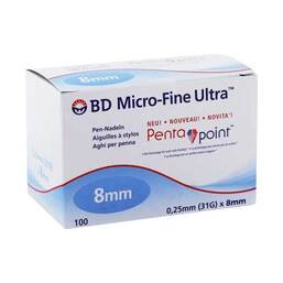 Abbildung: BD Micro-Fine + 8 Nadeln 0,25x8 mm Kanüle, 100 St PZN 11049096
