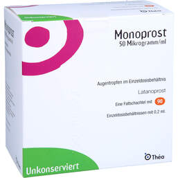 Abbildung: Monoprost 50 Mikrogramm / ml Augentropfenin Einzeldosen 90X0.2 ml, Einzeldosispipetten PZN 11051696