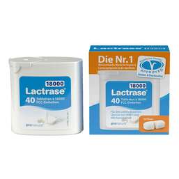 Abbildung: Lactrase 18.000 FCC Tabletten im Spender Tabletten, 40 St PZN 11057747