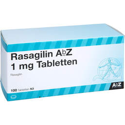 Abbildung: Rasagilin AbZ 1 mg Tabletten 100 St, Tabletten PZN 11058066