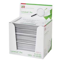 Abbildung: Lomatuell Pro 5x5 cm steril 120 St, Verband PZN 11070110