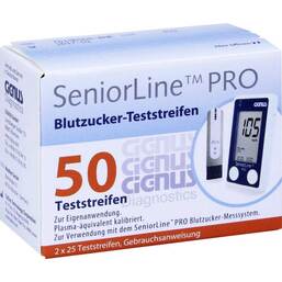Abbildung: Seniorline Pro Blutzucker-Teststreifen Cignus Teststreifen, 2X25 St PZN 11075018
