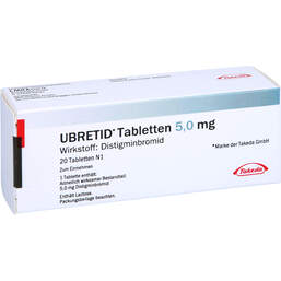 Abbildung: Ubretid Tabletten 5 mg 20 St, Tabletten PZN 11078100