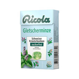 Abbildung: Ricola ohne Zucker Box Gletscherminze Bonbons, 50 g PZN 11084299