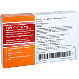 Abbildung: Xeplion 100 mg Depot-Injektionssuspension Fertigspritzen 1 St, Depot-Injektionssuspension PZN 11084520