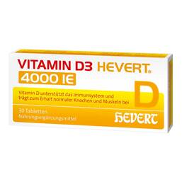 Abbildung: Vitamin D3 Hevert 4.000 I.E. Tabletten Tabletten, 30 St PZN 11088245