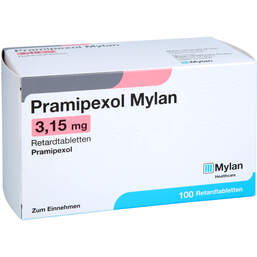 Abbildung: Pramipexol Mylan 3,15 mg Retardtabletten 100 St, Retard-Tabletten PZN 11095707