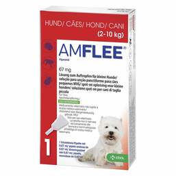Abbildung: Amflee 67 mg für kleine Hunde 3 St, Lösung PZN 11099792
