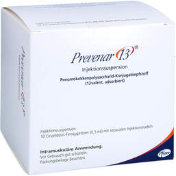 Abbildung: Prevenar 13 Injektionssuspension 10 St, Injektionssuspension PZN 11101141