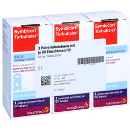 Abbildung: Symbicort Turbuhaler 320 / 9 µg / Dosis 60 ED 3 St, Inhalationspulver PZN 11101939