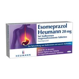 Abbildung: Esomeprazol Heumann 20 mg bei Sodbrennen magensaftresistent Tabletten Tabletten magensaftresistent, 14 St PZN 11102962