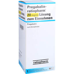 Abbildung: Pregabalin ratiopharm 20 mg / ml Lösung zum Einnehmen 473 ml, Lösung zum Einnehmen PZN 11103743