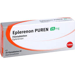 Abbildung: Eplerenon Puren 25 mg Filmtabletten 20 St, Filmtabletten PZN 11108203