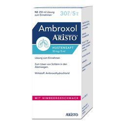 Abbildung: Ambroxol Aristo® Hustensaft 30 mg/ml Lösung zum Einnehmen, 250 ml PZN 11112216