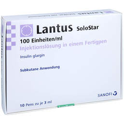 Abbildung: Lantus 100 E / ml Solostar Fertigpen 10X3 ml, Injektionslösung PZN 11112423