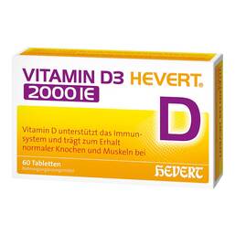 Abbildung: Vitamin D3 Hevert 2.000 I.E. Tabletten 60 St, Tabletten PZN 11116697