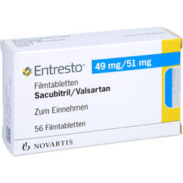 Abbildung: Entresto 49 mg / 51 mg Filmtabletten 56 St, Filmtabletten PZN 11126514