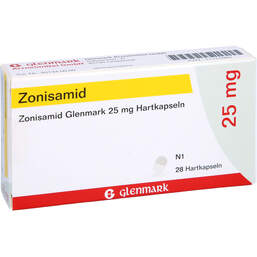 Abbildung: Zonisamid Glenmark 25 mg Hartkapseln 28 St, Hartkapseln PZN 11127689