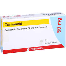 Abbildung: Zonisamid Glenmark 50 mg Hartkapseln 28 St, Hartkapseln PZN 11127695