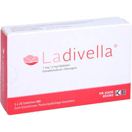 Abbildung: Ladivella 1 mg / 2 mg Tabletten 84 St, Tabletten PZN 11128306