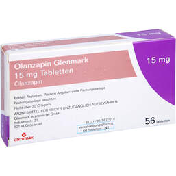 Abbildung: Olanzapin Glenmark 15 mg Tabletten 56 St, Tabletten PZN 11130668