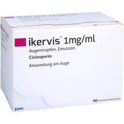 Abbildung: Ikervis 1 mg / ml Augentropfen Emuls.Einzeldosispipette 90X0.3 ml, Einzeldosispipetten PZN 11130792