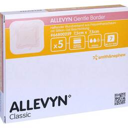 Abbildung: Allevyn Gentle Border 7,5x7,5 cm Verband 5 St, Verband PZN 11137541
