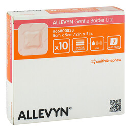 Abbildung: Allevyn Gentle Border Lite 5x5 cm Schaumverband 10 St, Verband PZN 11137564