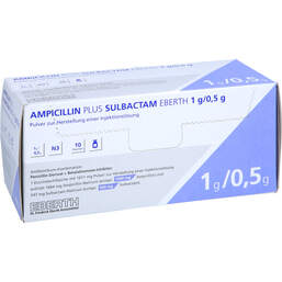 Abbildung: Ampicillin plus Sulbactam Eberth 1 g / 0,5 g 10 St, Pulver zur Herstellung einer Injektionslösung PZN 11138664