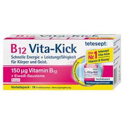 Abbildung: Tetesept B12 Vita-Kick 150 µg Trinkampulle Vorteilspa. Trinkampullen, 18 St PZN 11150607