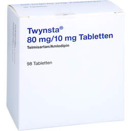 Abbildung: Twynsta 80 mg / 10 mg Tabletten 98 St, Tabletten PZN 11157408