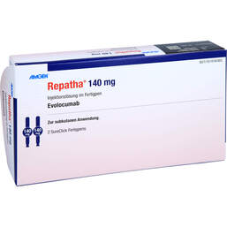 Abbildung: Repatha 140 mg Injektionslösung in einem Fertigpen 2 St, Injektionslösung in einem Fertigpen PZN 11158307