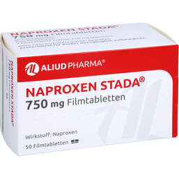 Abbildung: Naproxen STADA 750 mg Filmtabletten 50 St, Filmtabletten PZN 11160416
