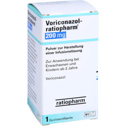 Abbildung: Voriconazol ratiopharm 200 mg Pulver Infusionslösung -Herstellung 1 St, Pulver zur Herstellung einer Infusionslösung PZN 11161019