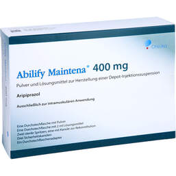 Abbildung: Abilify Maintena 400 mg P. + L.z.H.e.Depot-Inj-Suspension 1 St, Pulver und Lösungsmittel zur Herstellung einer Depot-Injektionssuspension PZN 11161054