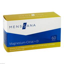Abbildung: Magnesiumcitrat + D Menssana Kapseln 60 St, Kapseln PZN 11161628