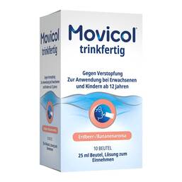 Abbildung: Movicol® trinkfertig 25 ml Beutel Lösung zum Einnehmen 10 St, Lösung zum Einnehmen PZN 11163952