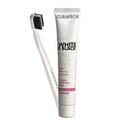 Abbildung: Curaprox White is Black Kohlezahnpasta mild + Bürste 1 St PZN 11165856
