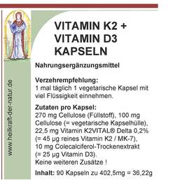 Abbildung: Vitamin K2 + Vitamin D3 Kapseln Kapseln, 90 St PZN 11169481