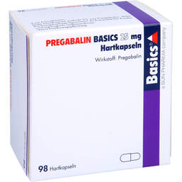 Abbildung: Pregabalin Basics 25 mg Hartkapseln 98 St, Hartkapseln PZN 11172247