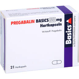 Abbildung: Pregabalin Basics 50 mg Hartkapseln 21 St, Hartkapseln PZN 11172276
