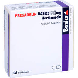 Abbildung: Pregabalin Basics 50 mg Hartkapseln 56 St, Hartkapseln PZN 11172282