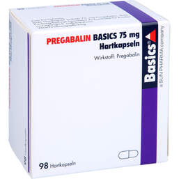 Abbildung: Pregabalin Basics 75 mg Hartkapseln 98 St, Hartkapseln PZN 11172342