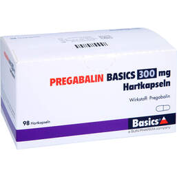 Abbildung: Pregabalin Basics 300 mg Hartkapseln 98 St, Hartkapseln PZN 11172483