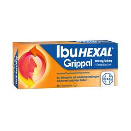 Abbildung: Ibuhexal Grippal 200 mg / 30 mg Filmtabletten Filmtabletten, 20 St PZN 11175263